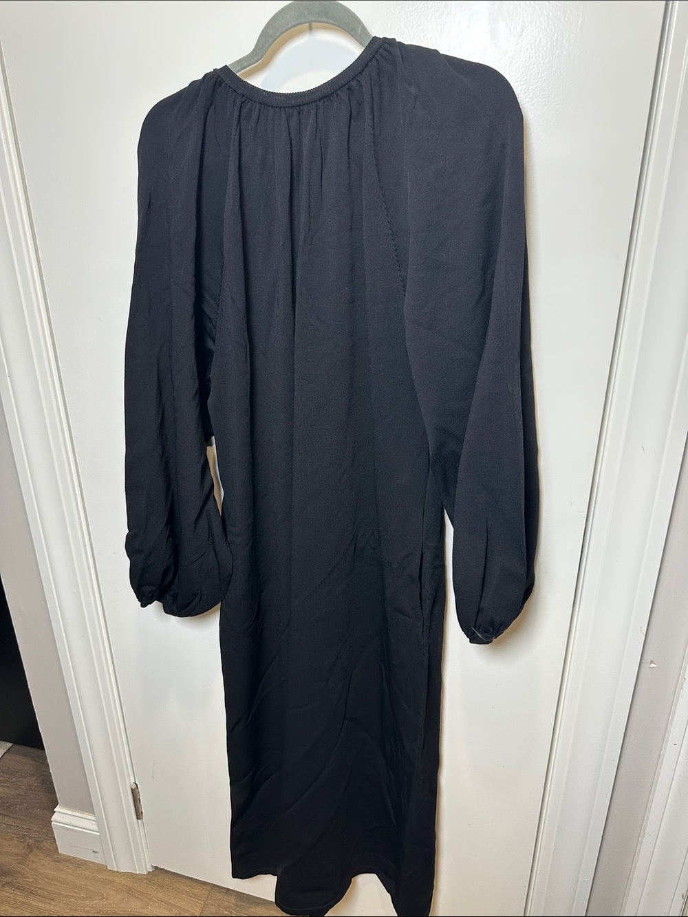 Aje Black Long-Sleeve Midi Dress with Gathered Neckline (004) - Picture 3 of 3